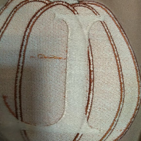 NWT Monogrammed L Ktichen Apron Autumn Pumpkin Tan 30 x 32" neck & waist tie - Picture 8 of 9